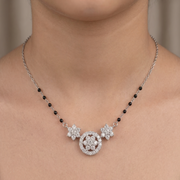 Elegant 925 Silver Antique Star Diamond Mangalsutra